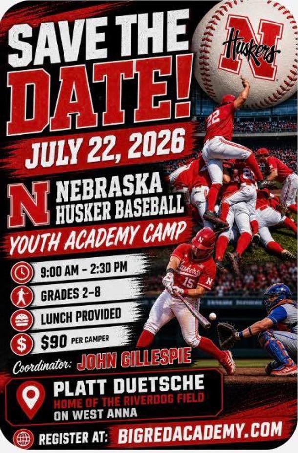 Husker Baseball Youth Academy Camp 
