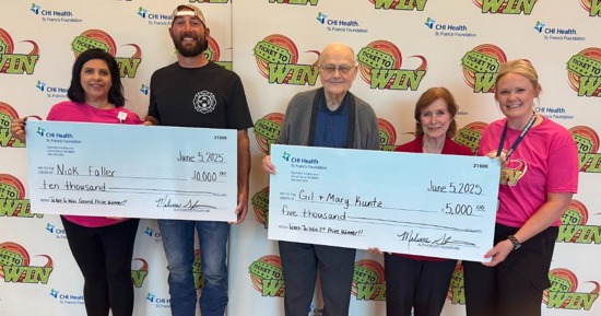 (left to right): Melissa Griffith, CHI Health St. Francis Foundation Director, Nick Faller, Gil Kuntz, Mary Kuntz and Morgan Rader, Foundation Coordinator at last year’s Ticket to Win fundraiser. Nick Faller of Hampton, NE was the big winner of CHI Health St. Francis Foundation’s annual Ticket to Win raffle drawing on June 5, 2025. Faller’s ticket was drawn for the $10,000 grand prize during the annual free social event held at the hospital. The hospital’s premiere fundraiser also awarded a $5,000 prize to Gil and Mary Kuntz from Grand Island.