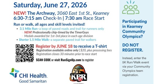 Olympiad 5K Run & 1.5-Mile Walk set for June 27