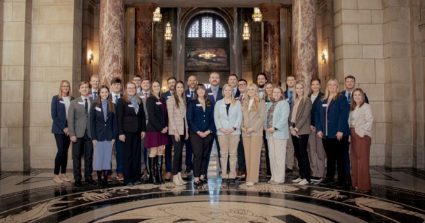 Nebraska LEAD Class 44 poses for a group photo in the Nebraska State Capitol in Lincoln on Jan. 26, 2026. Applications are now being accepted for Class 45 which begins in September 2026.