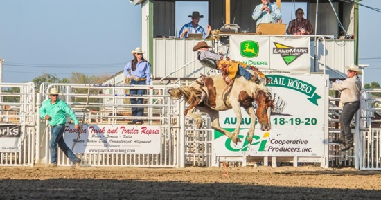 Kearney’s Gauge McBride will ride at the Hastings Rodeo August 15. The bareback rider is ranked 31st in the PRCA world standings. Photo by Aleya Hueftle.
