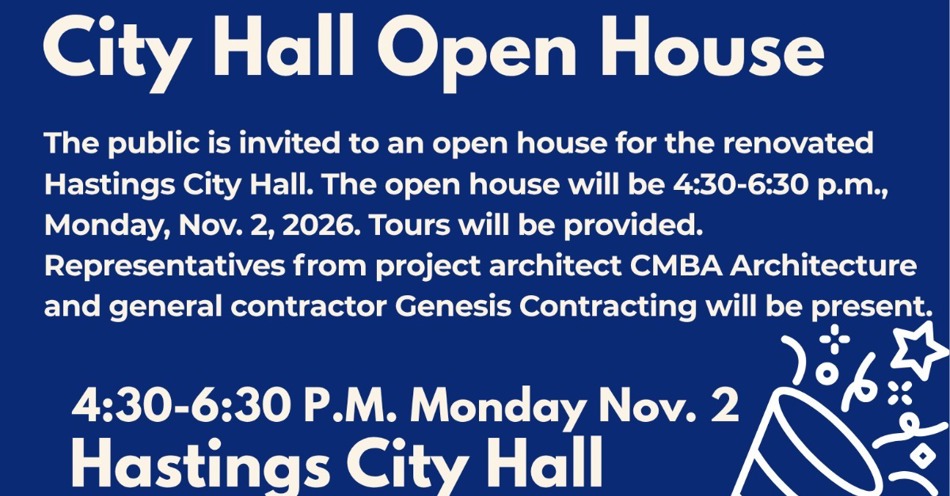 Hastings City Hall Open House Approaching