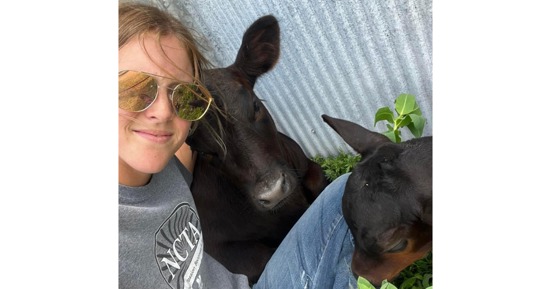 Taylor Wilson, an animal science major from Hastings, hangs out with some calves. She has thrived at NCTA with involvement on the Livestock Judging and Rodeo Teams. Watch for a video all about Taylor on our social media this week.