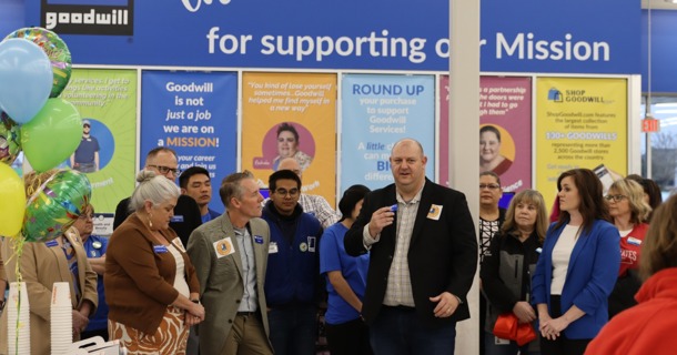 Curtiss Dill speaks during a ribbon cutting event held on Friday, April 7th 