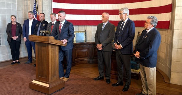 Brian Waugh speaks at Thursday's press conference.