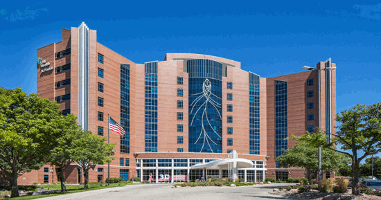 Front of the Catholic Health Initiatives St. Francis Building.